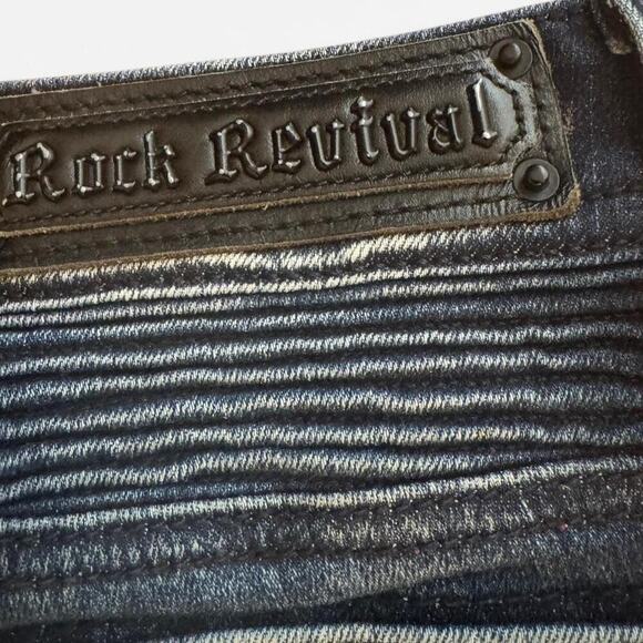 Rock revival blue denim biker - Picture 2 of 5